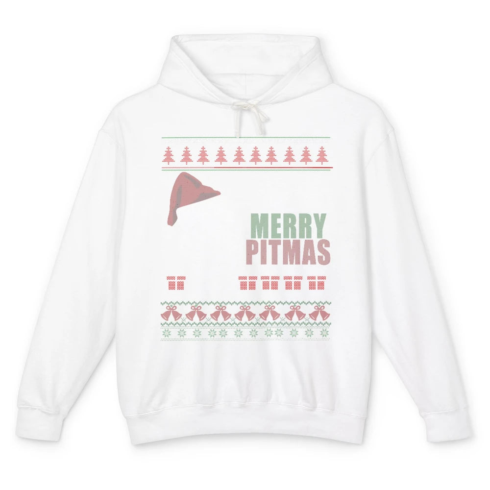 Merry Pitmas Pitbull Dog Ugly Sweater Christmas Pitbull Love Unisex Lightweight Hoodie