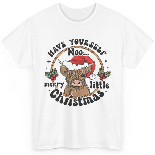 Have Yourself Merry Little Christmas Cow Santa Hat Xmas Gift Classic Unisex T-Shirt