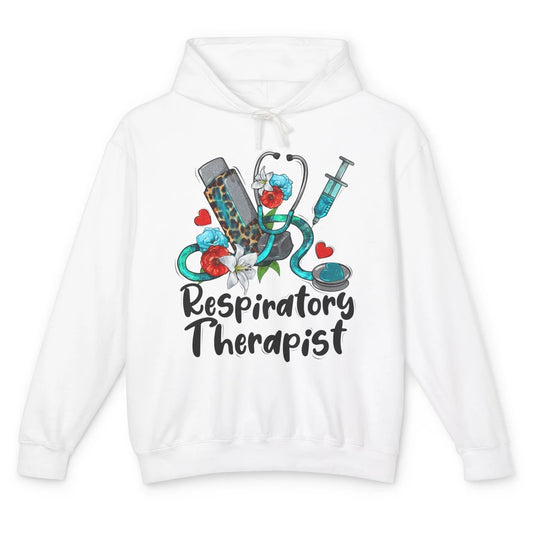 Respiratory Therapist Leopard Stethoscope Western Country RT Unisex Lightweight Hoodie