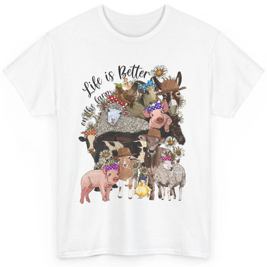 Western Animals Life Is Better On The Farm Pig Cow Donkey Classic Unisex T-Shirt