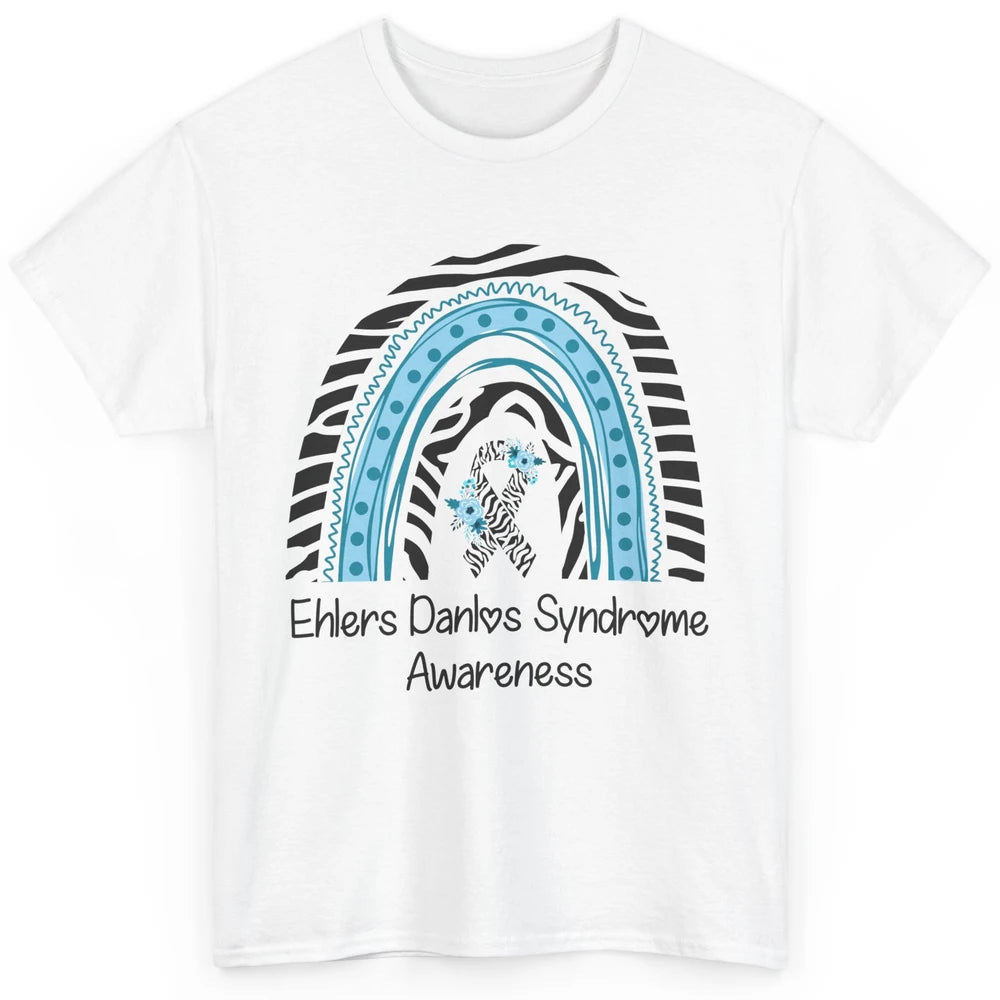 Ehlers Danlos Syndrome Awareness EDS Zibra Ribbon Rainbow Classic Unisex T-Shirt