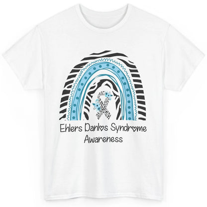 Ehlers Danlos Syndrome Awareness EDS Zibra Ribbon Rainbow Classic Unisex T-Shirt