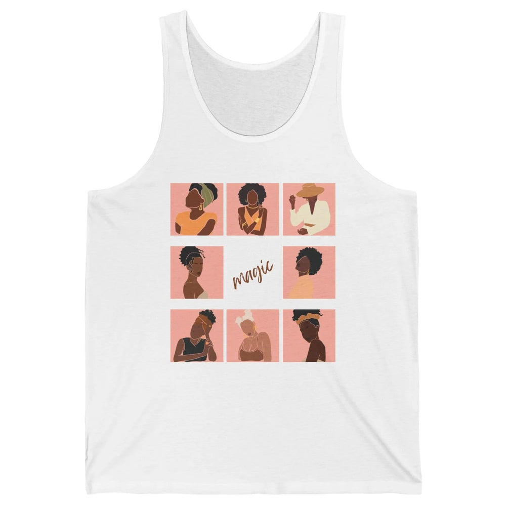 Black Girl Magic Melanin Queen Afro Girl Black History Month Unisex Jersey Tank