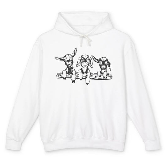 Cute Goats Farm Animal Retro Goat Mom Baby Goat Lovers Gift Unisex Lightweight Hoodie