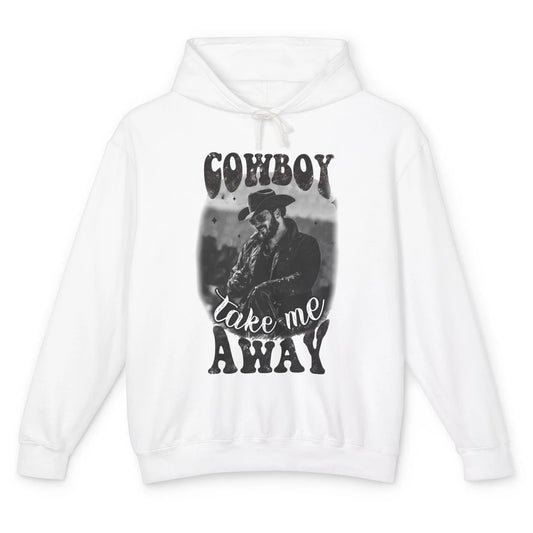 Retro Cowboy Take Me Away Western Country Music Cowboy Gift Unisex Lightweight Hoodie