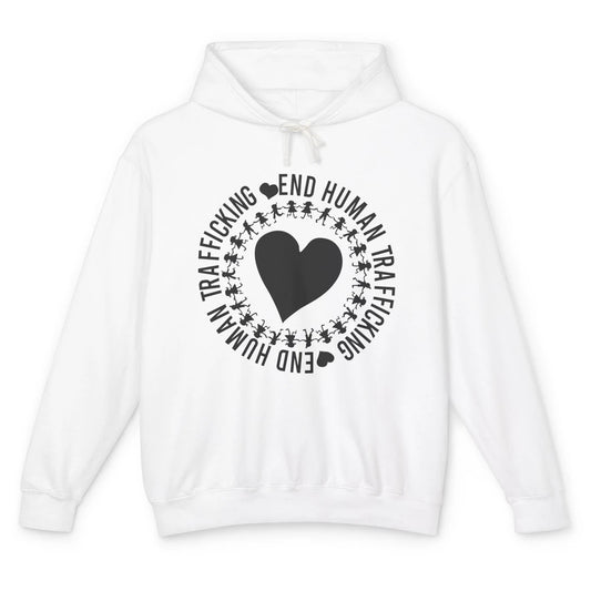 Save Our Children End Human Trafficking Awareness Heart Unisex Lightweight Hoodie