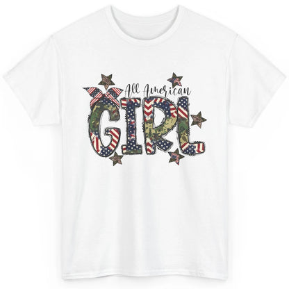 All American Girl American Flag Patriotic Military 4th July Classic Unisex T-Shirt