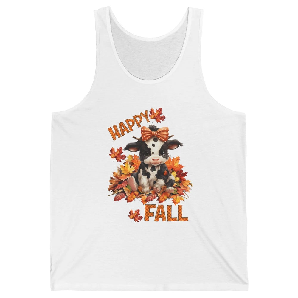 Cute Baby Cow Bandana Hay Fall Pumpkin Thanksgiving Autumn Unisex Jersey Tank