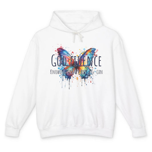 Christian God Fidence Know I Can't But He Can Inspirational Unisex Lightweight Hoodie