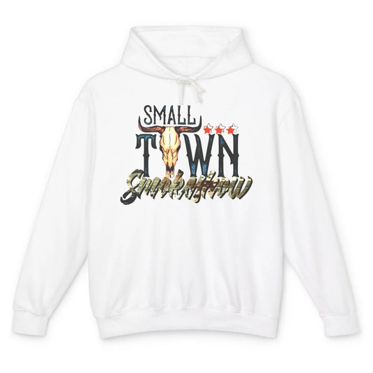 Boho Bull Skull Small Town Smokeshow Western Country Cowgirl Unisex Lightweight Hoodie