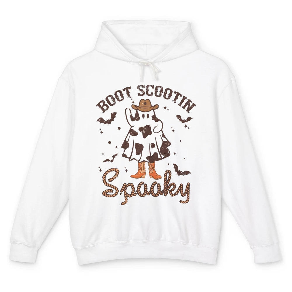 Cowboy Ghost Cowhide Boot Scooting Spooky Western Halloween Unisex Lightweight Hoodie