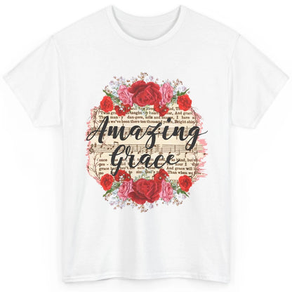 Floral Amazing Grace Jesus Lovers Christian Religious Gift Classic Unisex T-Shirt