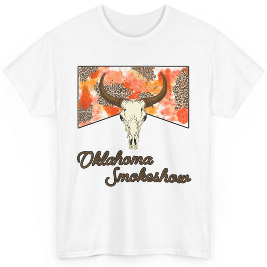 Boho Bull Skull Cow Print Oklahoma Smokeshow Western Country Classic Unisex T-Shirt