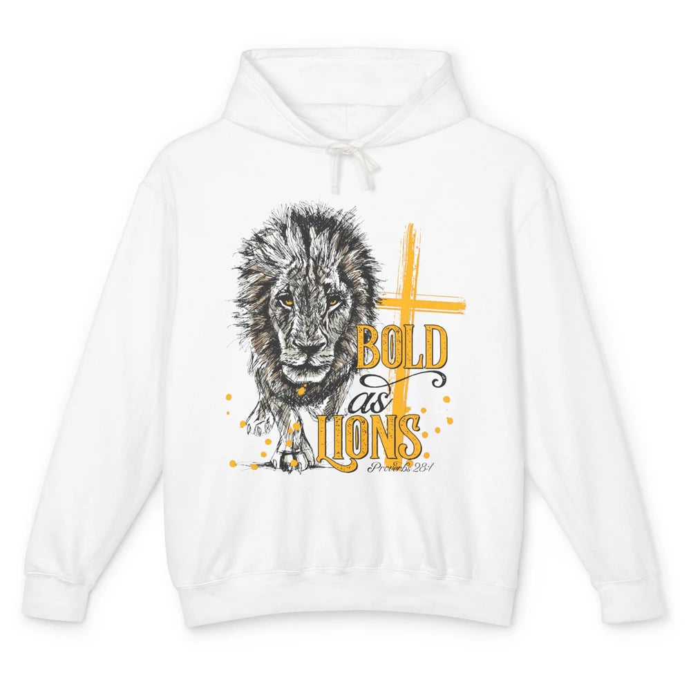 Bold As Lion Of Judah Bible Verse Christian Faith Religious Unisex Lightweight Hoodie