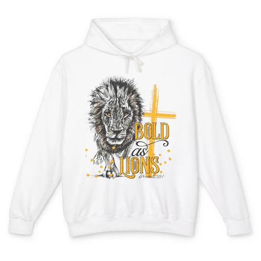 Bold As Lion Of Judah Bible Verse Christian Faith Religious Unisex Lightweight Hoodie