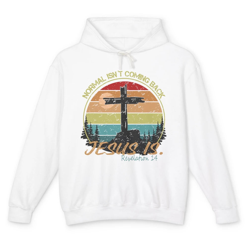 Vintage Normal Isn't Coming Back Jesus is Christian Western Unisex Lightweight Hoodie