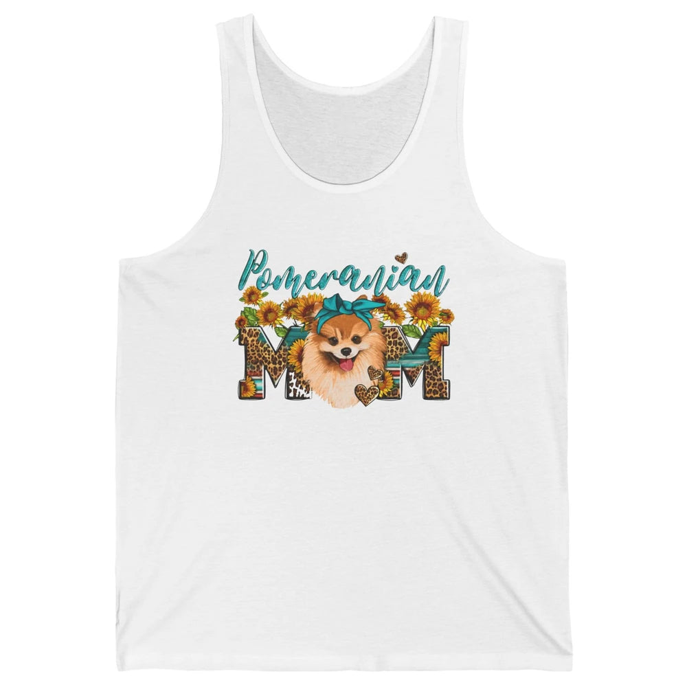 Sunflower Leopard Pomeranian Mom Western Pomeranian Dog Lady Unisex Jersey Tank