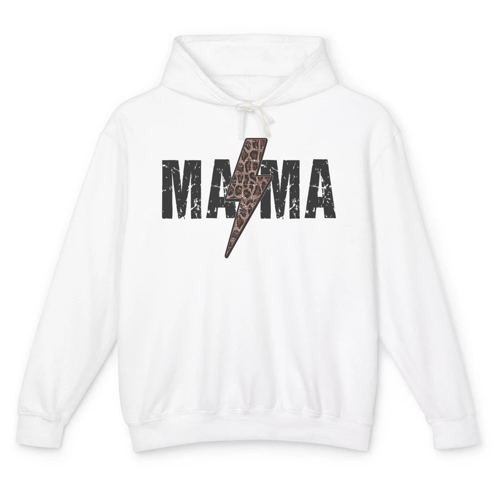 Mama Lightning Bolt Leopard Cheetah Print Mom Mothers Day Unisex Lightweight Hoodie