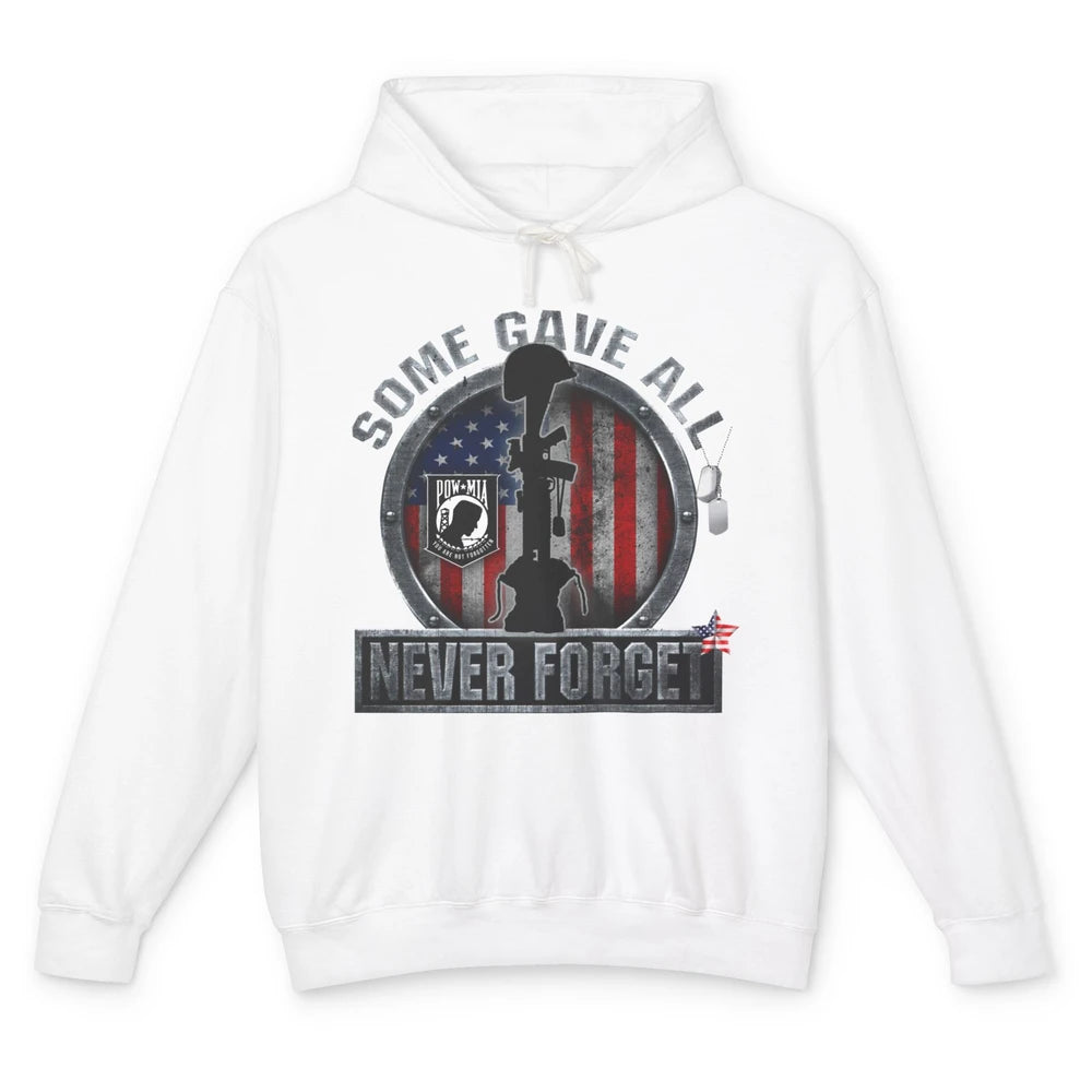 Retro US Veteran Some Gave All Never Forget Memorial Day Unisex Lightweight Hoodie