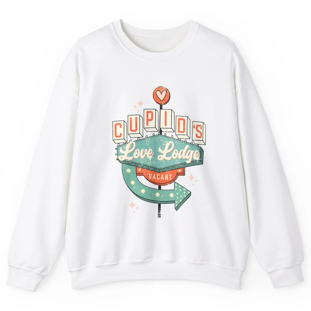 Retro Valentines Cupid's Love Lodges Funny Couples Valentine Unisex Crewneck Sweatshirt