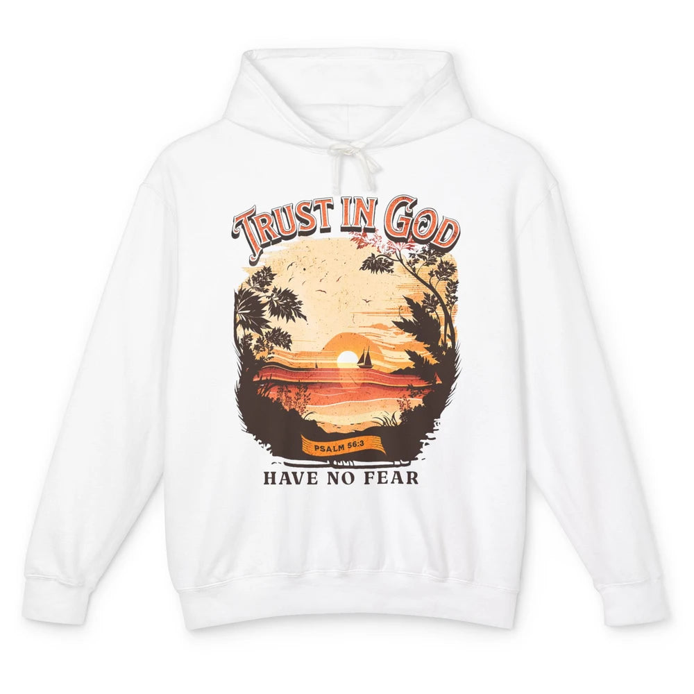 Retro Christian Boho Church Nature Trust In God Have No Fear Unisex Lightweight Hoodie