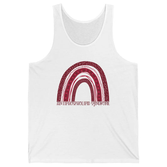 Antiphospholipid Syndrome Awareness APS Burgundy Rainbow Unisex Jersey Tank