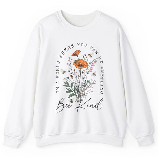 Vintage Bee Kind Daisy Minimalist Positive Mind Wildflower Unisex Crewneck Sweatshirt