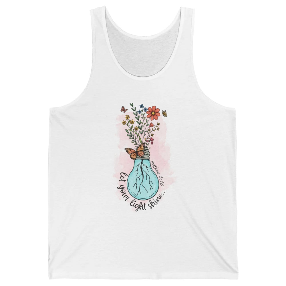 Wildflower Light Bulb Let Light Shine Christian Minimal God Unisex Jersey Tank