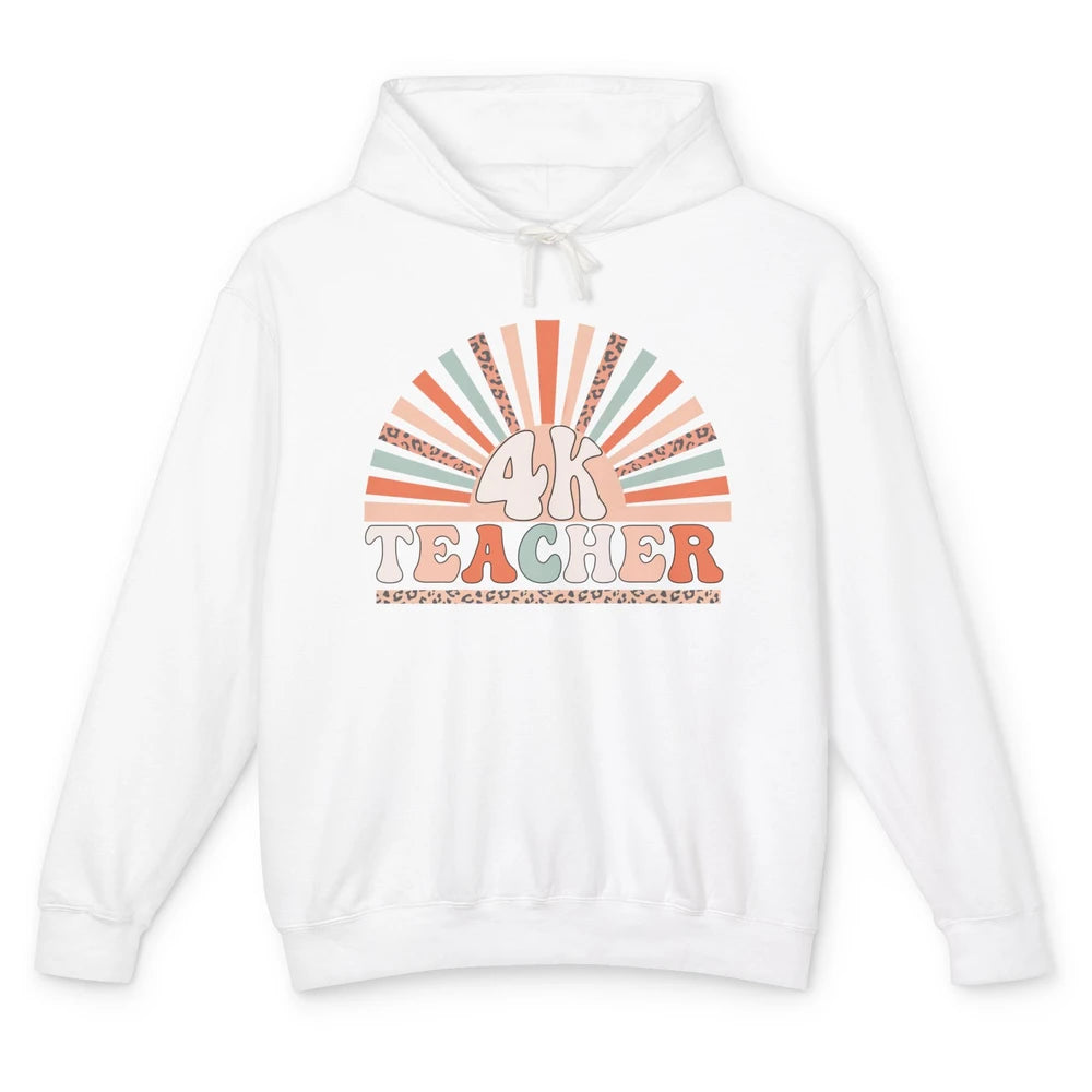 Retro 4k Teacher Kindergarten Back to School Pre-K Teacher Unisex Lightweight Hoodie