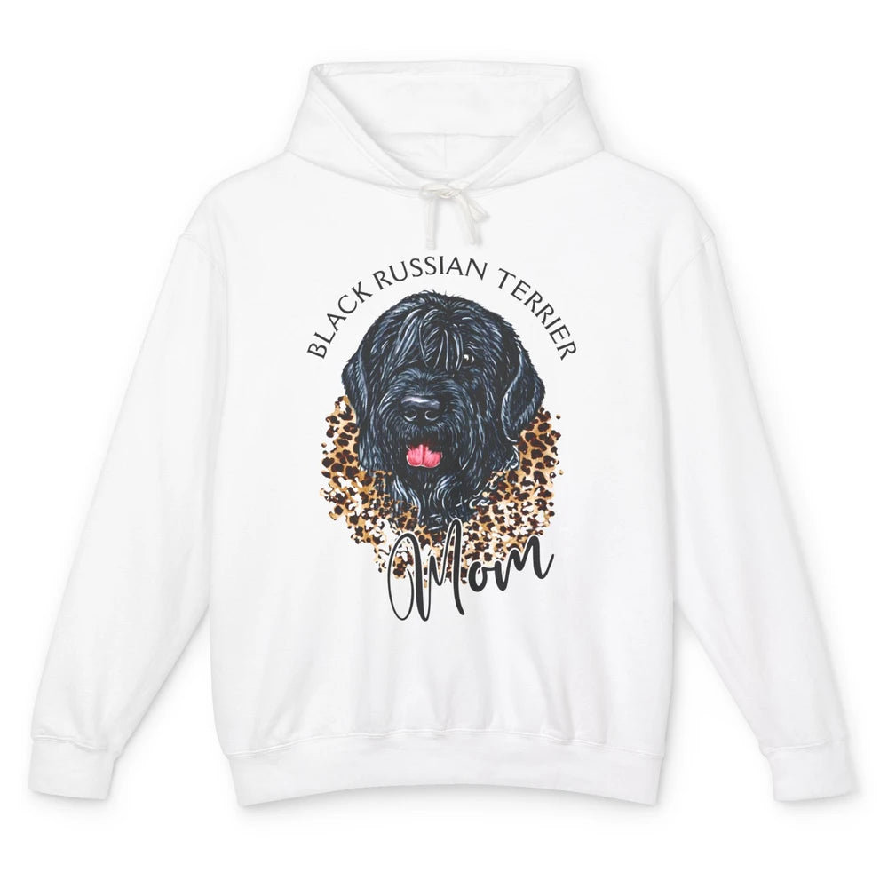 Black Russian Terrier Dog Mom Black Russian Terrier Leopard Unisex Lightweight Hoodie