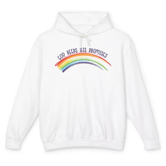 Leopard Rainbow God Keeps His Promises Christian Religious Unisex Lightweight Hoodie