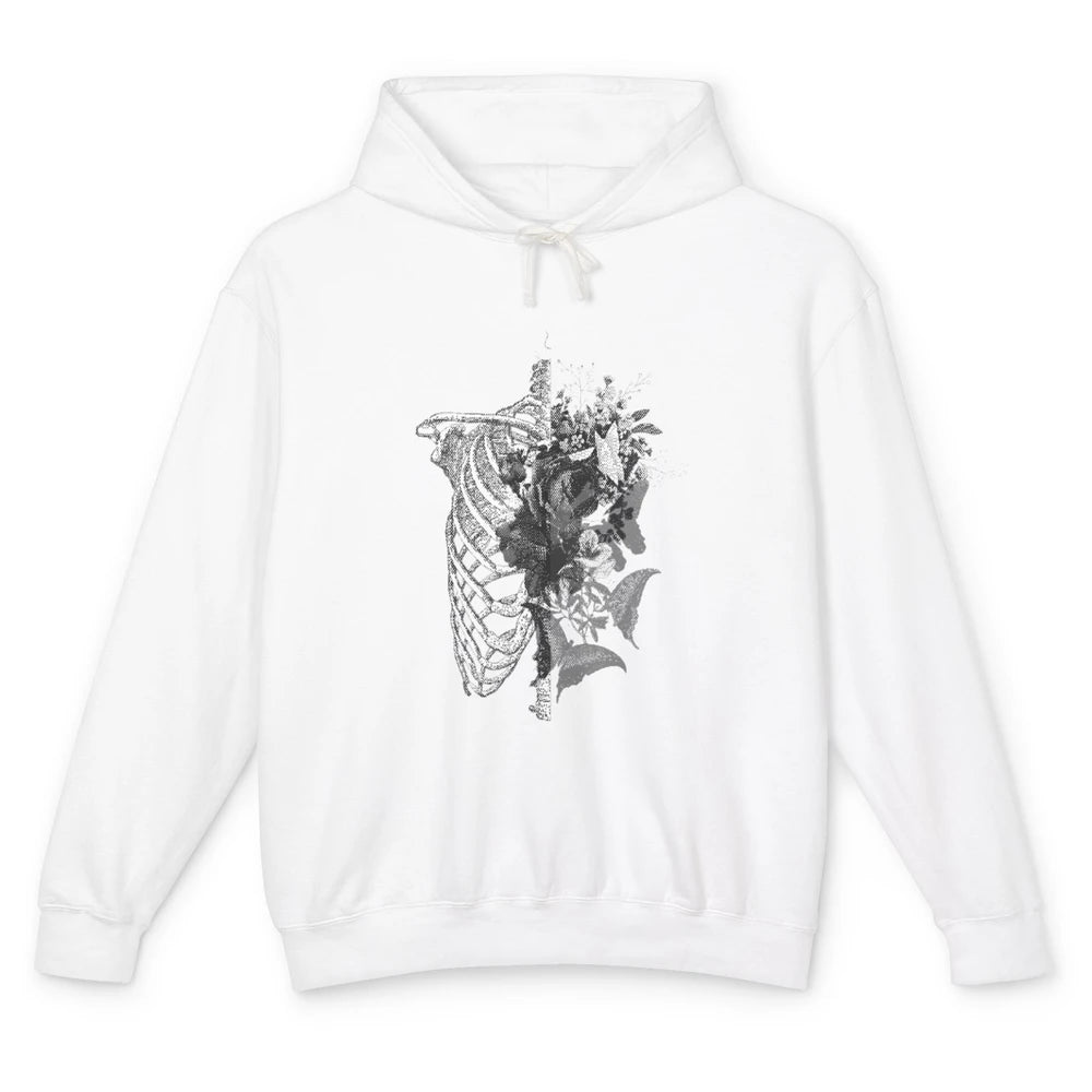 Skeleton Plants Nature Art Garden Skull Vegetable Gardening Unisex Lightweight Hoodie