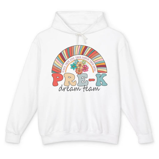 Pre-K Dream Team Rainbow Kinder Pre-K Teacher Back to School Unisex Lightweight Hoodie