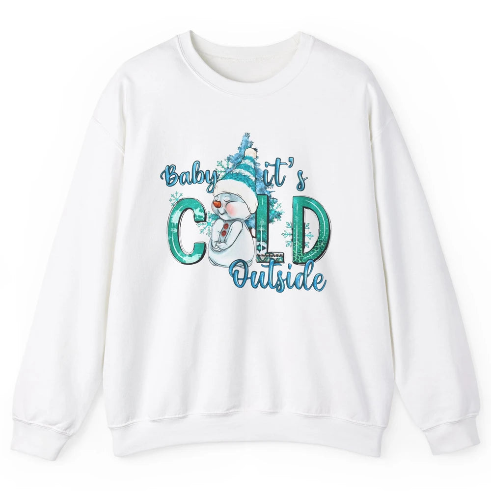 Christmas Cute Snow Man It's Cold Outside Freezing Season Unisex Crewneck Sweatshirt