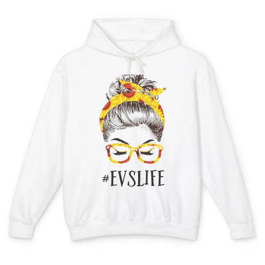 EVS Life Messy Bun Hair Sunflower Headband Appreciation Gift Unisex Lightweight Hoodie