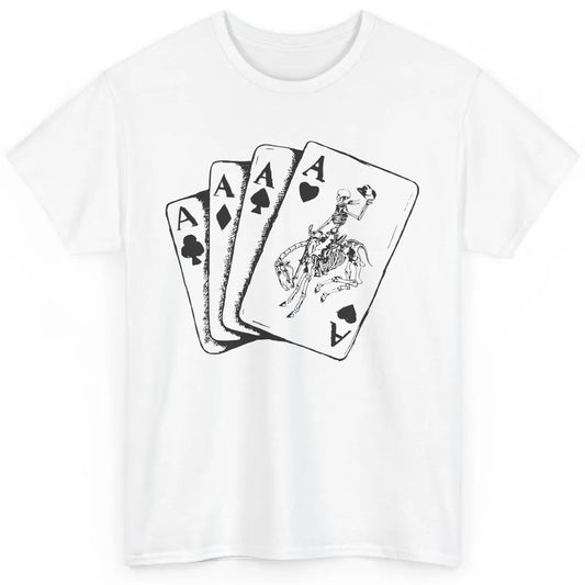 Skeleton Cowboy Horsing Playing Cards Western Cowboy Rodeo Classic Unisex T-Shirt