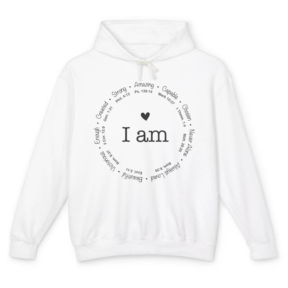 I Am Inspirational Bible Verse Christian Faith Religious Unisex Lightweight Hoodie