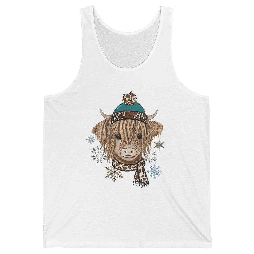 Baby Highland Cow I'm Freaking Freezing Christmas Winter Unisex Jersey Tank