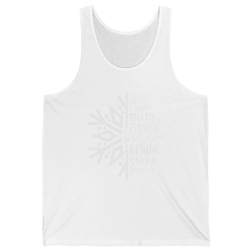 Snowflakes Christmas Joy Hope Merry Jungle Christmas Lovers Unisex Jersey Tank