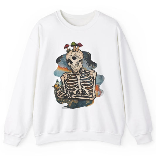 Vintage Skeleton Bundle Mushroom Plant Lovers Gardeners Gift Unisex Crewneck Sweatshirt