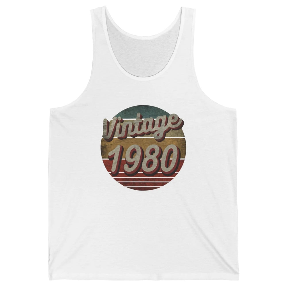 Retro Vintage 1980 Men Women Birthday Gift Born In 1980s Unisex Jersey Tank