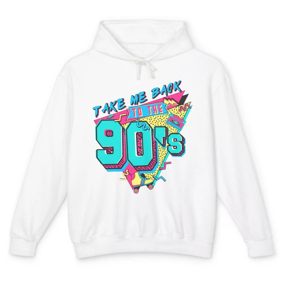 Vintage Take Me Back To The 90s Cassette Retro Rainbow Child Unisex Lightweight Hoodie