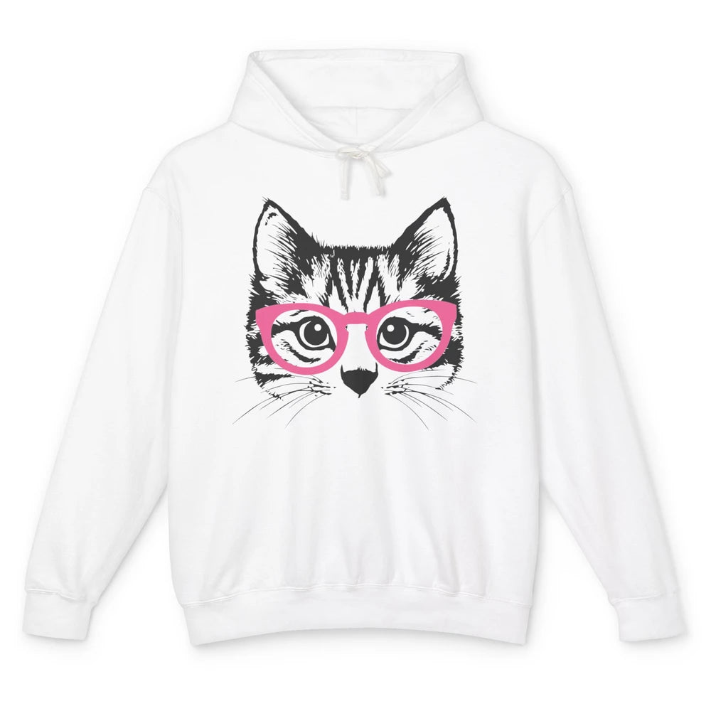 Kitten Cat Wearing Eyeglasses Optometrist Ophthalmologist Unisex Lightweight Hoodie