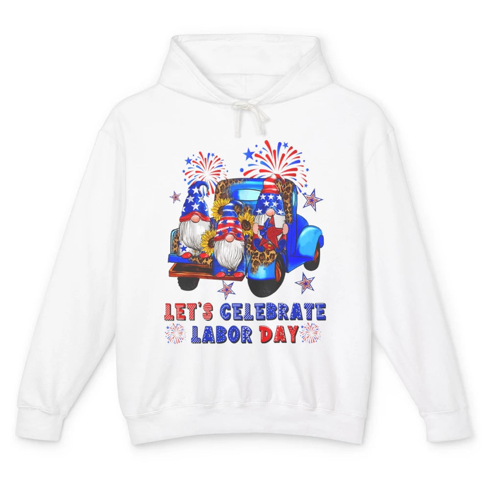 Funny Gnomes Gnomies Happy Labor Day Party American Flag Unisex Lightweight Hoodie