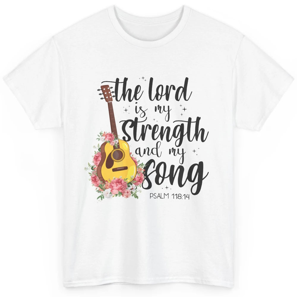 Floral Christian Lord Is My Strength And My Song Bible Verse Classic Unisex T-Shirt