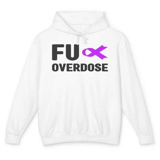 FU Purple Ribbon Overdose Awareness Warrior Strong Survivor Unisex Lightweight Hoodie