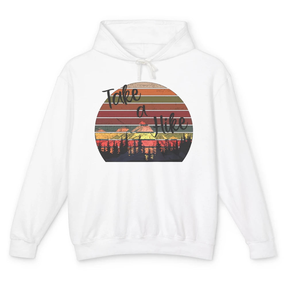 Vintage Take A Hike Sunset Hiker Hiking Camping Lover Gift Unisex Lightweight Hoodie