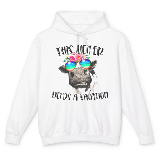 Funny This Heifer Needs A Vacation Summer Sunglasses Farmers Unisex Lightweight Hoodie