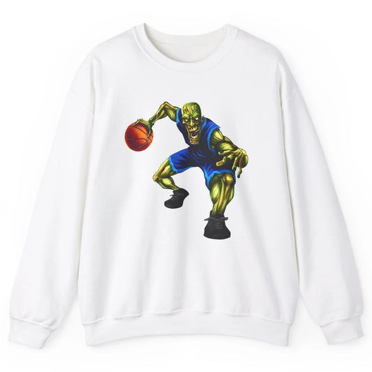 Zombie Basketball Halloween Basketball Players Scary Costume Unisex Crewneck Sweatshirt