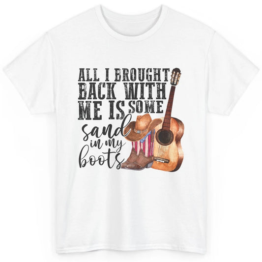 Retro Sand In My Boots Western Cowgirl Cowboy Boots Guitar Classic Unisex T-Shirt